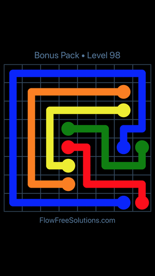 Solution and Answer to the Puzzle for Flow Free Bonus Pack Level 8
