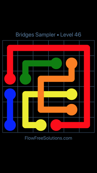 Solution and Answer to the Puzzle for Flow Free Bridges Sampler Level 16