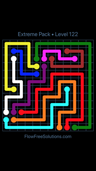 Solution and Answer to the Puzzle for Flow Free Extreme Pack Level 2