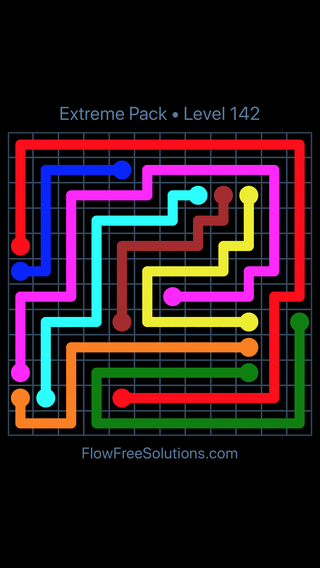 Solution and Answer to the Puzzle for Flow Free Extreme Pack Level 22