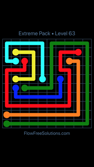 Solution and Answer to the Puzzle for Flow Free Extreme Pack Level 3