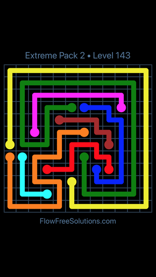 Solution and Answer to the Puzzle for Flow Free Extreme Pack 2 Level 23