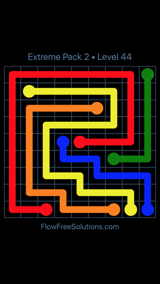 Solution and Answer to the Puzzle for Flow Free Extreme Pack 2 Level 14