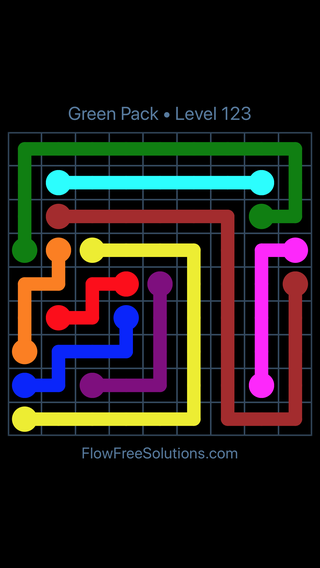 Solution and Answer to the Puzzle for Flow Free Green Pack Level 3