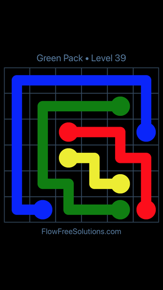 Solution and Answer to the Puzzle for Flow Free Green Pack Level 9