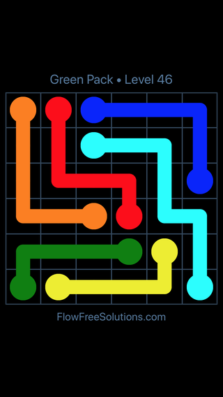 Solution and Answer to the Puzzle for Flow Free Green Pack Level 16