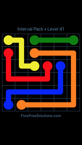 Solution and Answer to the Puzzle for Flow Free Interval Pack Level 41