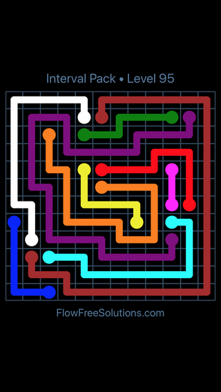 Solution and Answer to the Puzzle for Flow Free Interval Pack Level 95