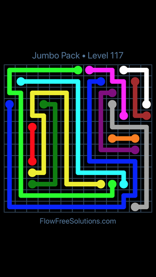 Solution and Answer to the Puzzle for Flow Free Jumbo Pack Level 27