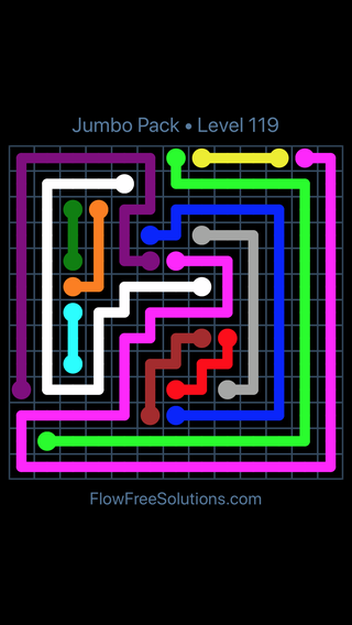 Solution and Answer to the Puzzle for Flow Free Jumbo Pack Level 29