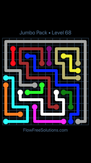 Solution and Answer to the Puzzle for Flow Free Jumbo Pack Level 8
