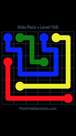 Solution and Answer to the Puzzle for Flow Free Kids Pack Level 48