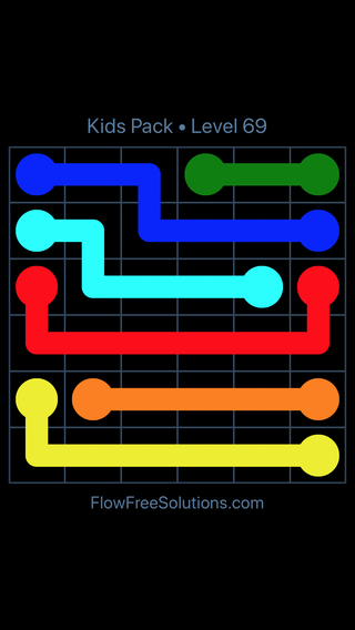 Solution and Answer to the Puzzle for Flow Free Kids Pack Level 9