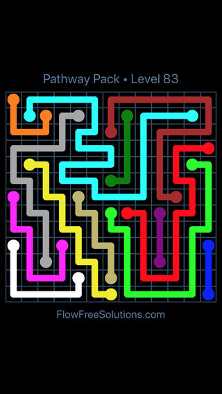 Solution and Answer to the Puzzle for Flow Free Pathway Pack Level 83