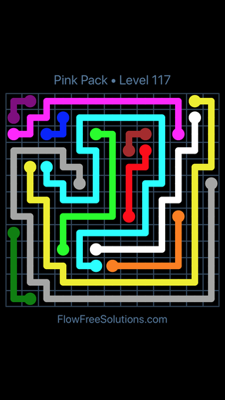 Solution and Answer to the Puzzle for Flow Free Pink Pack Level 27