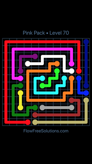 Solution and Answer to the Puzzle for Flow Free Pink Pack Level 10