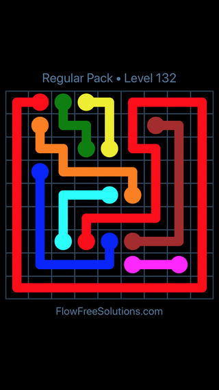 Solution and Answer to the Puzzle for Flow Free Regular Pack Level 12