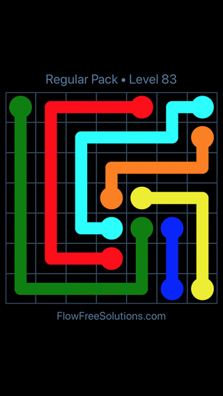 Solution and Answer to the Puzzle for Flow Free Regular Pack Level 23