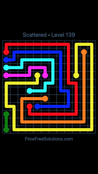 Solution and Answer to the Puzzle for Flow Free Scattered Pack Level 139