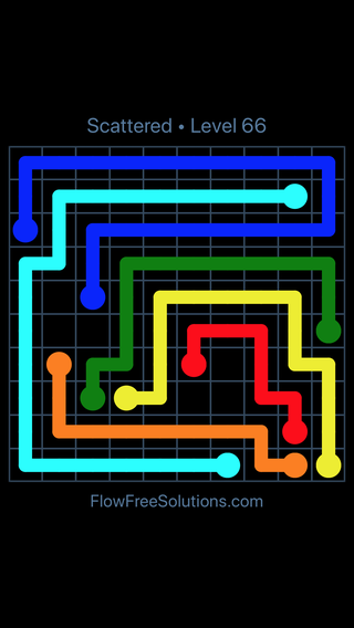 Solution and Answer to the Puzzle for Flow Free Scattered Pack Level 66