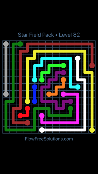 Solution and Answer to the Puzzle for Flow Free Star Field Pack Level 82
