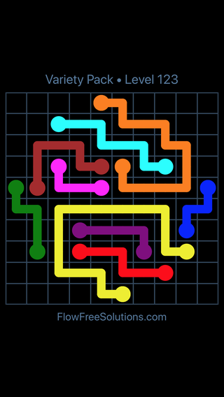 Solution and Answer to the Puzzle for Flow Free Variety Pack Level 123