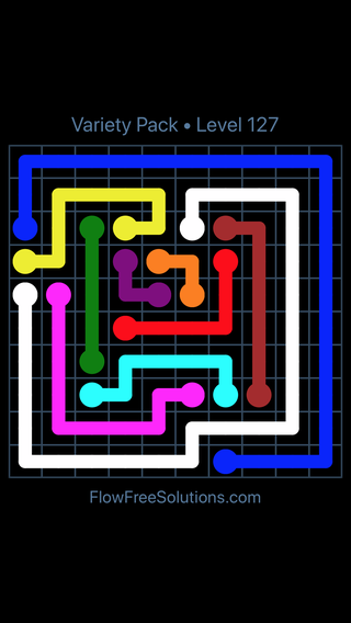 Solution and Answer to the Puzzle for Flow Free Variety Pack Level 127