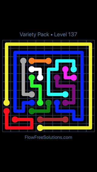 Solution and Answer to the Puzzle for Flow Free Variety Pack Level 137