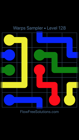 Solution and Answer to the Puzzle for Flow Free Warps Sampler Level 128