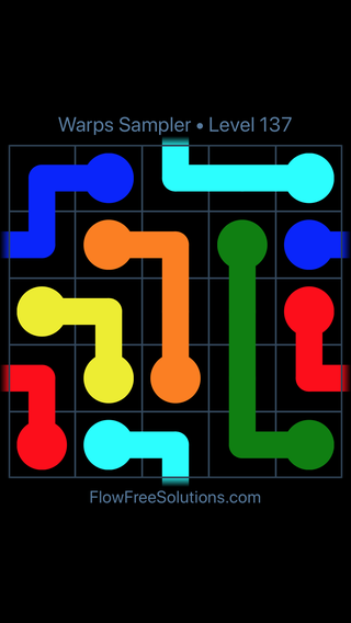 Solution and Answer to the Puzzle for Flow Free Warps Sampler Level 137