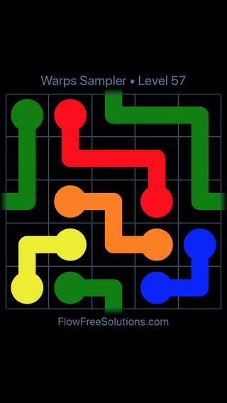 Solution and Answer to the Puzzle for Flow Free Warps Sampler Level 57