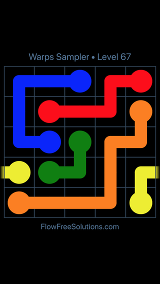 Solution and Answer to the Puzzle for Flow Free Warps Sampler Level 67