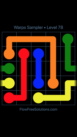 Solution and Answer to the Puzzle for Flow Free Warps Sampler Level 78