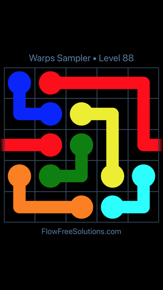 Solution and Answer to the Puzzle for Flow Free Warps Sampler Level 88