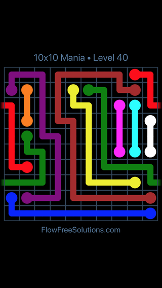 Solution and Answer to the Puzzle for Warps 10x10 Mania Level 40