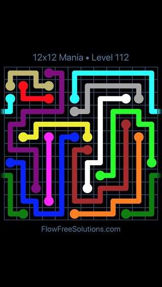 Solution and Answer to the Puzzle for Warps 12x12 Mania Level 112
