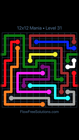 Solution and Answer to the Puzzle for Warps 12x12 Mania Level 31