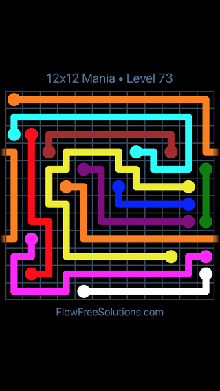 Solution and Answer to the Puzzle for Warps 12x12 Mania Level 73