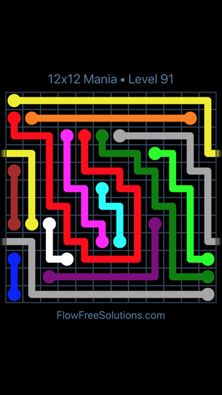 Solution and Answer to the Puzzle for Warps 12x12 Mania Level 91