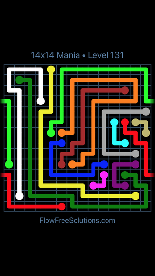 Solution and Answer to the Puzzle for Warps 14x14 Mania Level 131