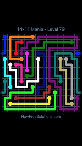 Solution and Answer to the Puzzle for Warps 14x14 Mania Level 79