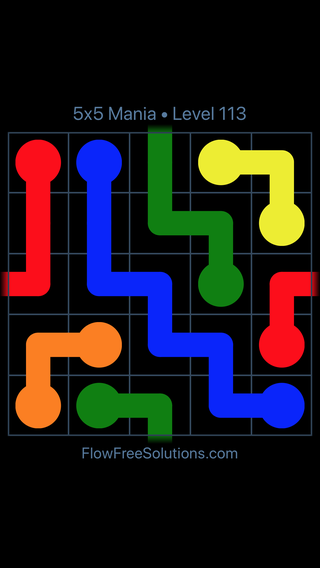 Solution and Answer to the Puzzle for Warps 5x5 Mania Level 113