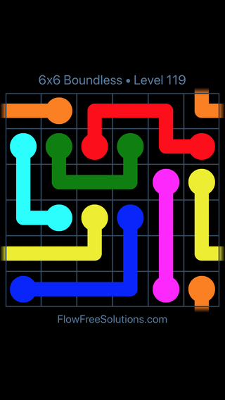 Solution and Answer to the Puzzle for Warps 6x6 Boundless Level 119