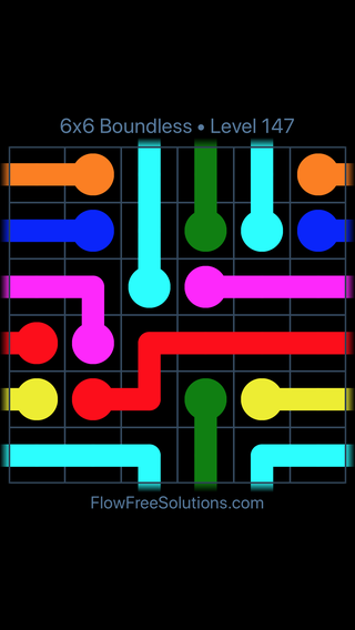 Solution and Answer to the Puzzle for Warps 6x6 Boundless Level 147