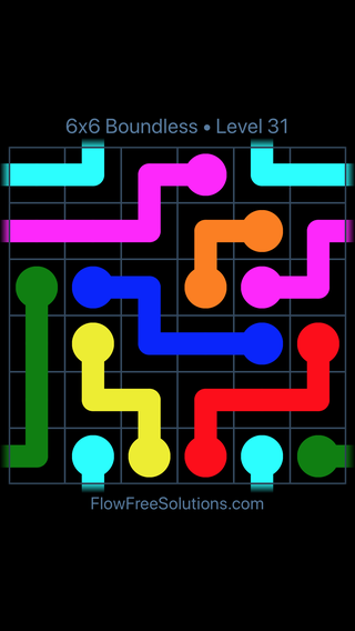 Solution and Answer to the Puzzle for Warps 6x6 Boundless Level 31