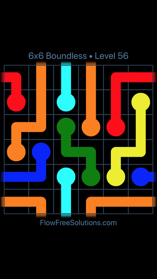 Solution and Answer to the Puzzle for Warps 6x6 Boundless Level 56