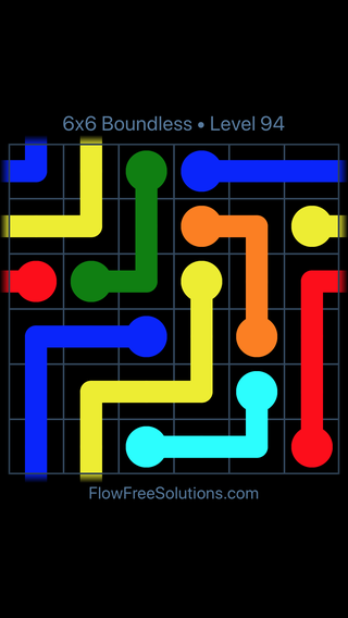 Solution and Answer to the Puzzle for Warps 6x6 Boundless Level 94