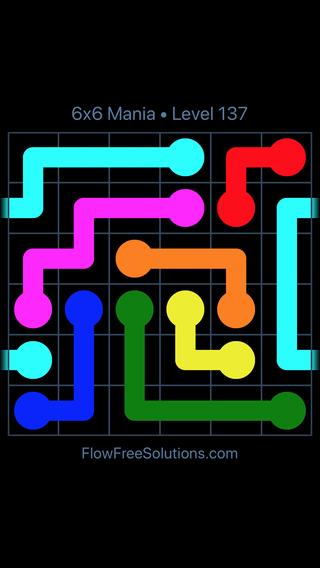 Solution and Answer to the Puzzle for Warps 6x6 Mania Level 137