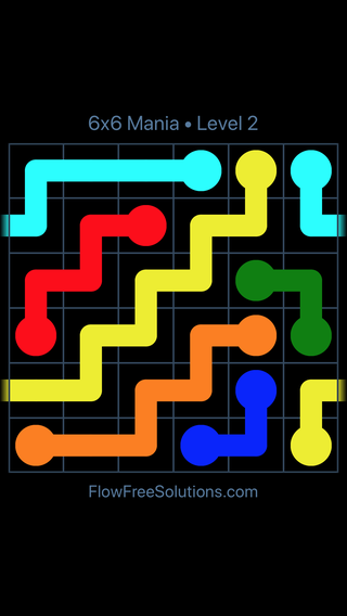 Solution and Answer to the Puzzle for Warps 6x6 Mania Level 2