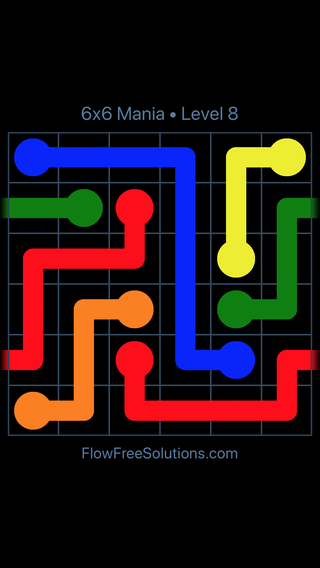 Solution and Answer to the Puzzle for Warps 6x6 Mania Level 8